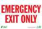 ZING Sign, Emergency Exit Only, 7X10, Plastic - 1084