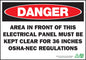 ZING Sign, Danger Electrical Panel, 7X10, Pl - 1089