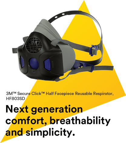 3M™ Secure Click™ Half Facepiece Reusable Respirator with Speaking Diaphragm HF-801SD, HF-802SD, HF-803SD
