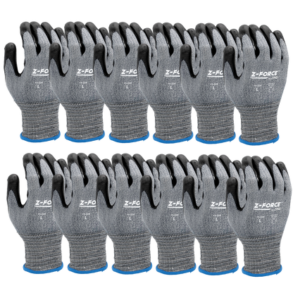 ZING Z-Force Cut Glove, 18G A6 Dark Grey Bio-Based Fiber/Hppe Shell Nitrile Palm Coating, Touchscreen - official Zing product image 3