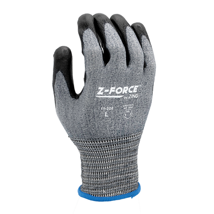 ZING Z-Force Cut Glove, 18G A6 Dark Grey Bio-Based Fiber/Hppe Shell Nitrile Palm Coating, Touchscreen - official Zing product image 1