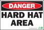 ZING Sign, Danger Hard Hat Area, 7X10, Plastic - 1102