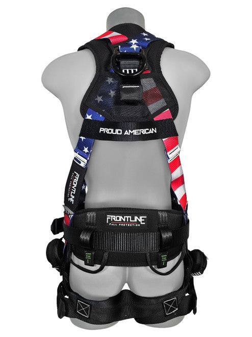 Frontline Fall 110CTB-S-AM 110CTB-AM American Style Full Body Harness with Aluminum Hardware and Suspension Trauma Straps – Polyurethane Worksite Safety & Industrial Supplies PPE