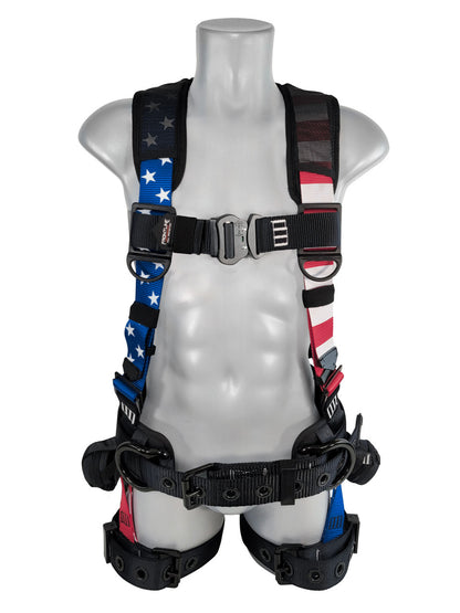 Frontline Fall 110CTB-S-AM 110CTB-AM American Style Full Body Harness with Aluminum Hardware and Suspension Trauma Straps – Polyurethane Protection PPE