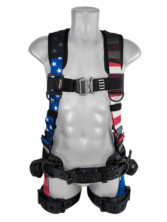 Frontline Fall 110CTB-S-AM 110CTB-AM American Style Full Body Harness with Aluminum Hardware and Suspension Trauma Straps – Polyurethane Protection PPE