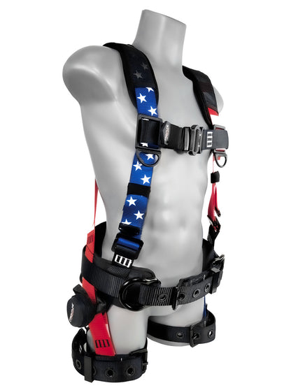 110CTB-ML-AM Frontline Fall 110CTB-S-AM 110CTB-AM American Style Full Body Harness with Aluminum Hardware and Suspension Trauma Straps – Polyurethane Worksite Safety & Industrial Supplies PPE