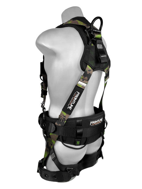 110CTB-XL/2X-CF Frontline Fall 110CTB-S-CF 110CTB-CF Camouflage Full Body Harness with Aluminum Hardware and Suspension Trauma Straps – Polyurethane Worksite Safety & Industrial Supplies PPE