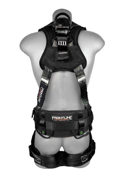 Frontline Fall 110CTB-S-DC 110CTB-DC Digital Camo Full Body Harness with Aluminum Hardware and Suspension Trauma Straps – Polyurethane Worksite Safety & Industrial Supplies PPE
