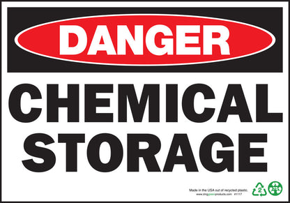 ZING Sign, Danger Chemical Storage, 7X10, Aluminum - official Zing product image 2