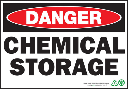 ZING Sign, Danger Chemical Storage, 7X10, Aluminum - official Zing product image 2