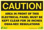 ZING Sign, Caution Electrical Panel, 7X10, Pl - 1145