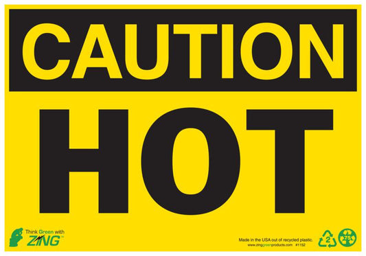 ZING Sign, Caution Hot, 10X14, Adhesive - official Zing product image 1