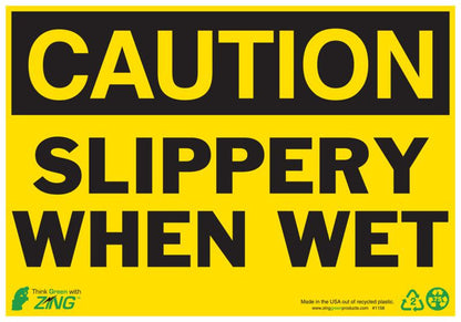 ZING Sign, Caution Slippery When Wet, 10X14, Sa - official Zing product image 1