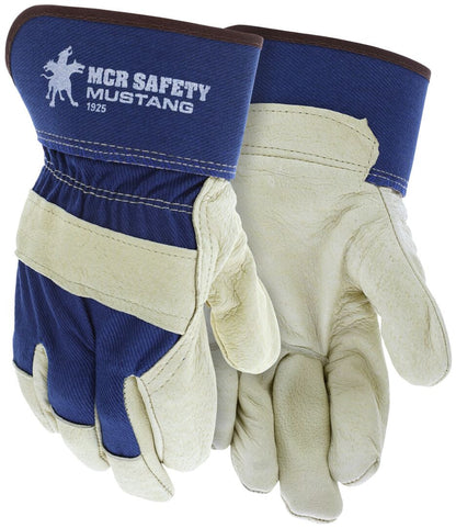 1925 - Mustang Series - Leather Palm Work Gloves - Premium A Grain Pigskin - 2.5-Inch Rubberized Safety Cuff