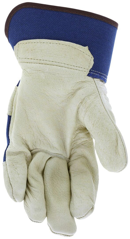 1925 - Mustang Series - Leather Palm Work Gloves - Premium A Grain Pigskin - 2.5-Inch Rubberized Safety Cuff