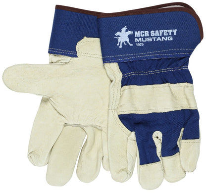 1925 - Mustang Series - Leather Palm Work Gloves - Premium A Grain Pigskin - 2.5-Inch Rubberized Safety Cuff