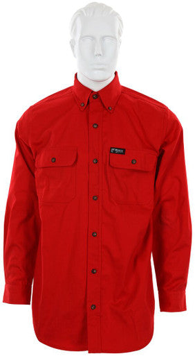 MCR Safety S1R - MCR Safety FR Gear - Flame Resistant (FR) Work Shirt - 100% Cotton - Red Flame Resistant Shirt - NFPA 70E and NFPA 2112 Compliant