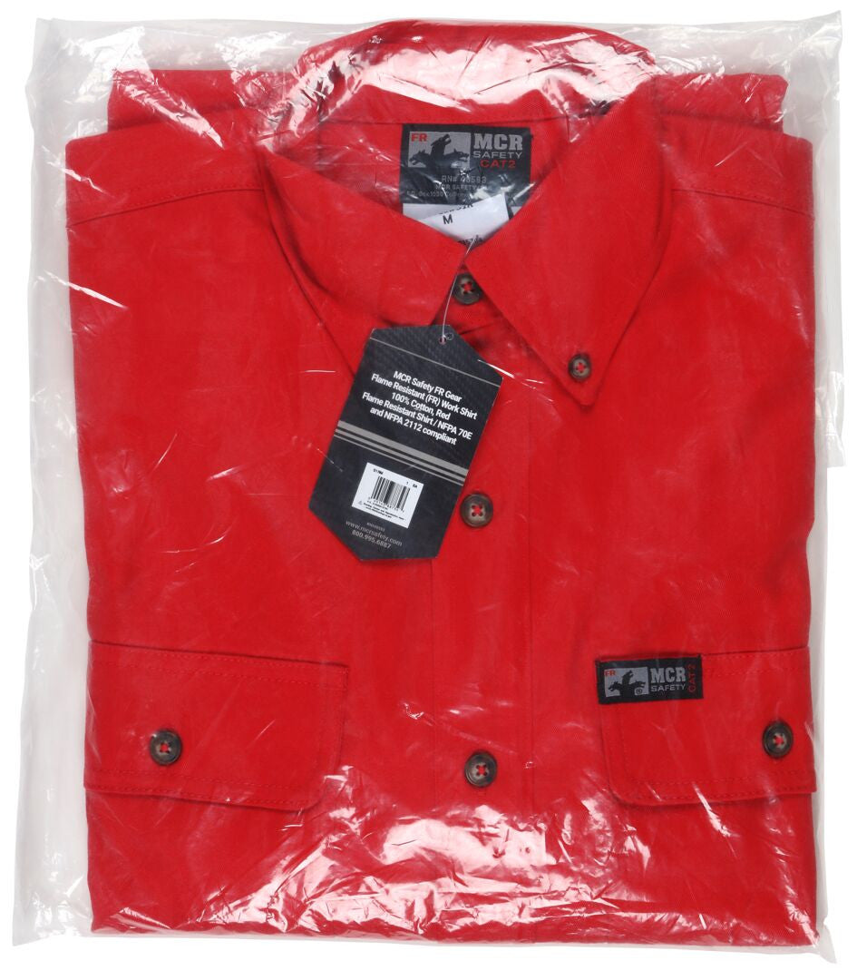MCR Safety S1R - MCR Safety FR Gear - Flame Resistant (FR) Work Shirt - 100% Cotton - Red Flame Resistant Shirt - NFPA 70E and NFPA 2112 Compliant — manufacturer image 4