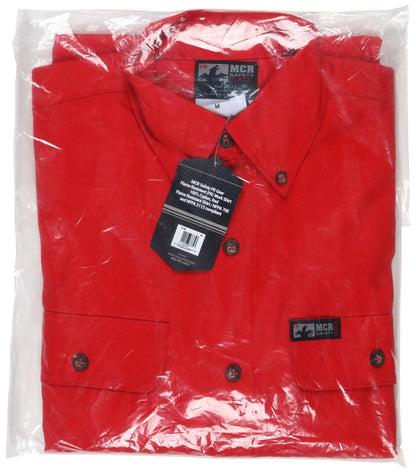 MCR Safety S1R - MCR Safety FR Gear - Flame Resistant (FR) Work Shirt - 100% Cotton - Red Flame Resistant Shirt - NFPA 70E and NFPA 2112 Compliant — manufacturer image 4