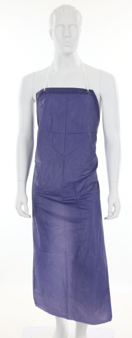 MCR Safety O63S5 - Blue Vinyl Apron - 6 mil Thickness - 35 Inch Width x 48 Inch Length - Sewn Edges - Light Protection Against Non-Hazardous Liquids and Sprays — manufacturer image 2