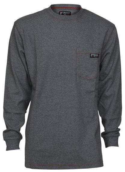 MCR Safety LST1G - MCR Safety FR Gear - Gray Flame Resistant FR Work Shirts - Lightweight Long Sleeve T-Shirt - Comfortable 100% FR Cotton Fabric - Provides CAT2 Protection — manufacturer image 5
