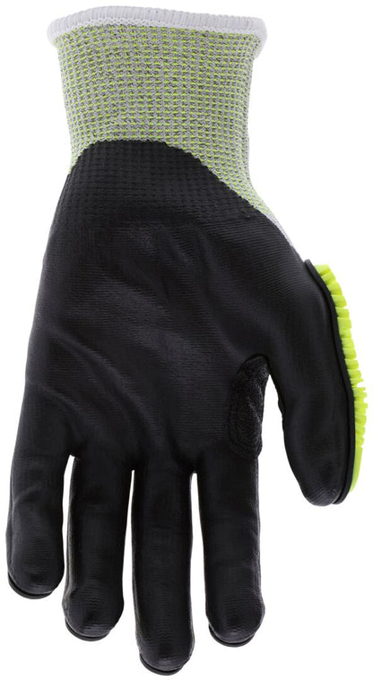 PD6952 - Predator® Mechanics Work Gloves - Hi-Visibility Impact Resistant Work Gloves - Cut Resistant HyperMax® HPPE Shell - Tire Tread TPR on Back, Fingers, and Thumb - Bi-polymer Coated Palm and Fingers - Reinforced Thumb Crotch for Prolonged Wear
