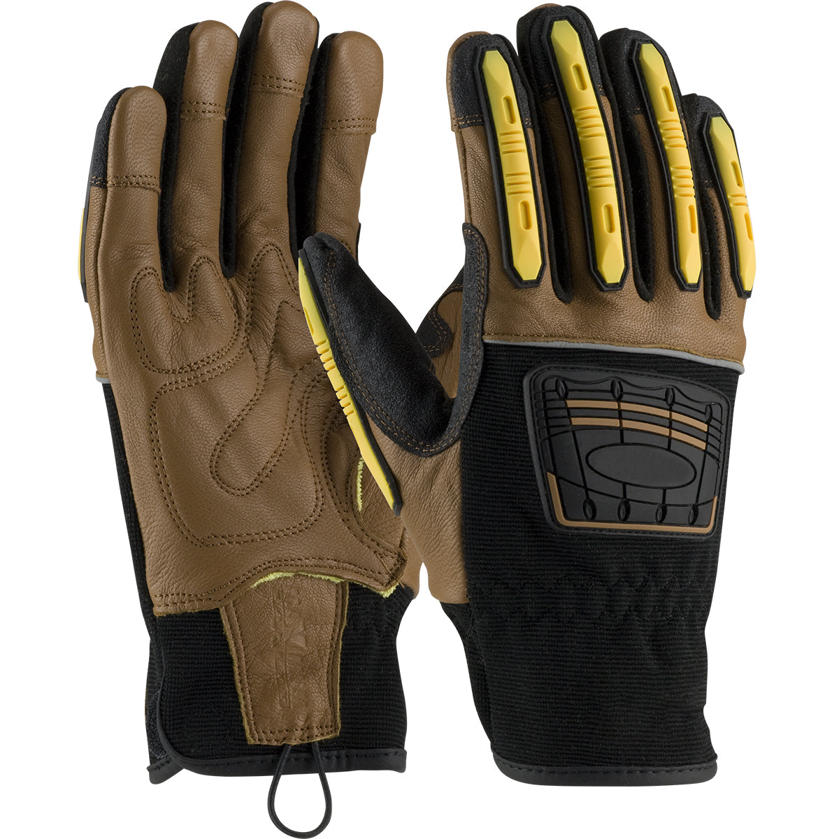PIP 120-4150 – Goatskin Leather Palm Glove with Dorsal Impact Protection and A4 Kevlar® Blend Lining - TPR Finger Guards