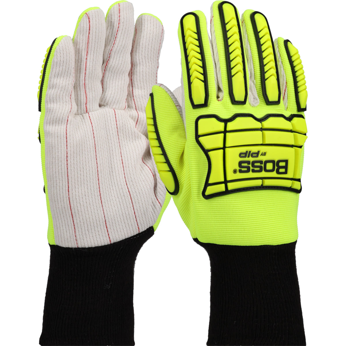 Boss 120-MP2050 – White Corded Cotton Palm and Spandex Back with TPR Impact Protection