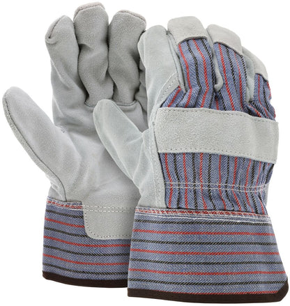 Split Cowhide Leather Palm Work Gloves, Safety Cuff, Wing Thumb