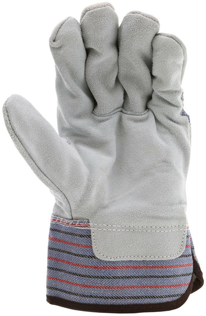 Split Cowhide Leather Palm Work Gloves, Safety Cuff, Wing Thumb