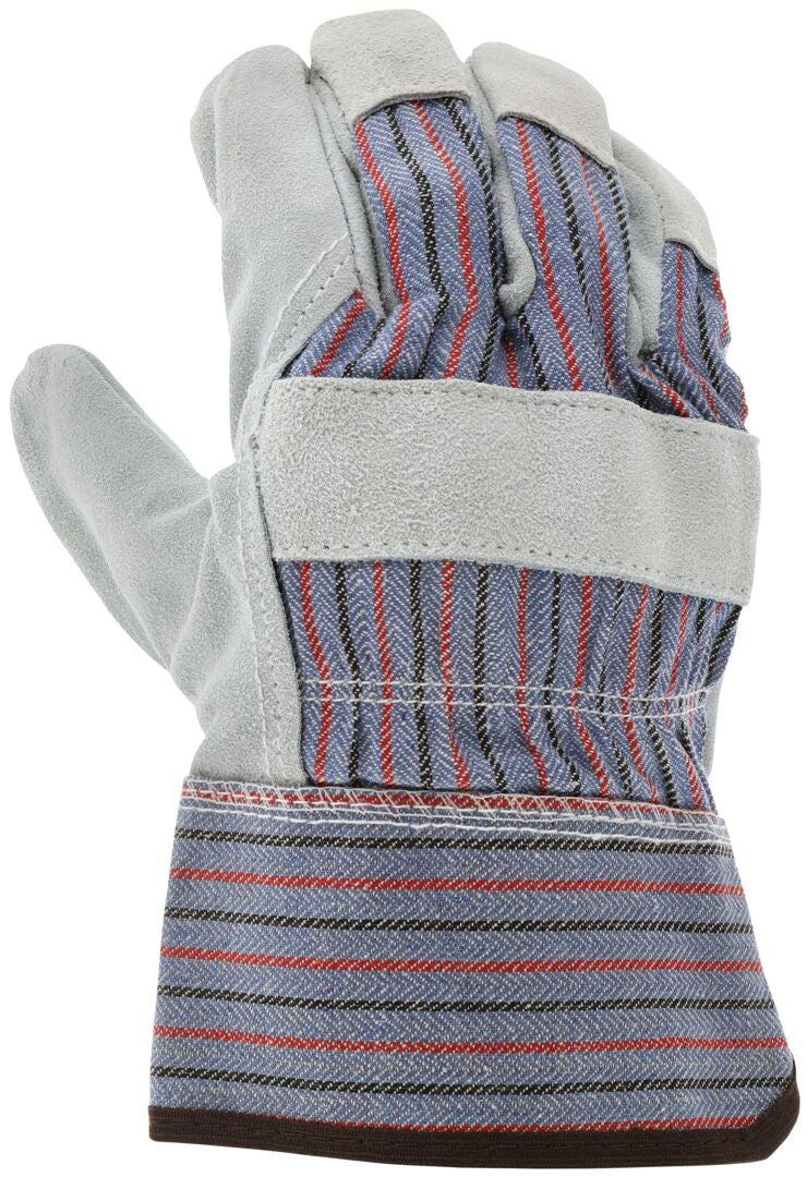 Split Cowhide Leather Palm Work Gloves, Safety Cuff, Wing Thumb