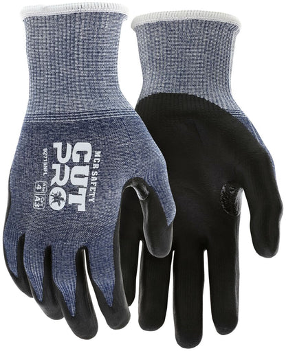 92715NF - MCR Safety CutPro® - 15 Gauge HyperMax® HPPE Shell - Cut, Abrasion, and Puncture Resistant - Nitrile Foam Coated Palm and Fingertips - Reinforced Thumb Crotch Provides Additional Wear