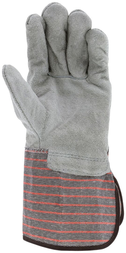 Split Cowhide Leather Palm Gloves, Gauntlet, 4.5-Inch Starched Safety Cuff