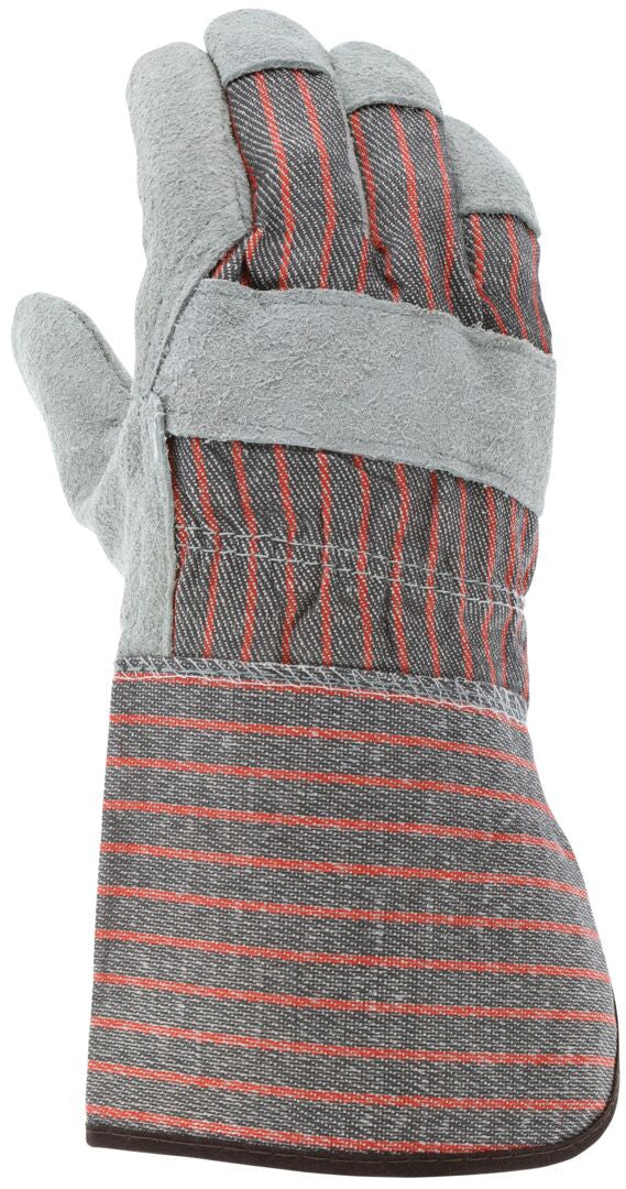Split Cowhide Leather Palm Gloves, Gauntlet, 4.5-Inch Starched Safety Cuff