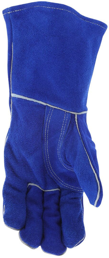 MCR Safety 4600 - MCR Safety Blue Beast - Leather Welding Work Gloves - Jersey Lined - Premium A Grade Side Split Leather - Reinforced Palm and Thumb Strap - Wing Thumb Design - Sewn with Kevlar® — Sold by Pair — manufacturer image 3