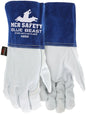 MCR Safety 4850 - MCR Safety Blue Beast - Leather Welding Work Gloves - Premium Top Grain Goatskin Leather - 4.5 Inch Cowskin Split Leather Cuff - Sewn with Kevlar® — Sold by Each