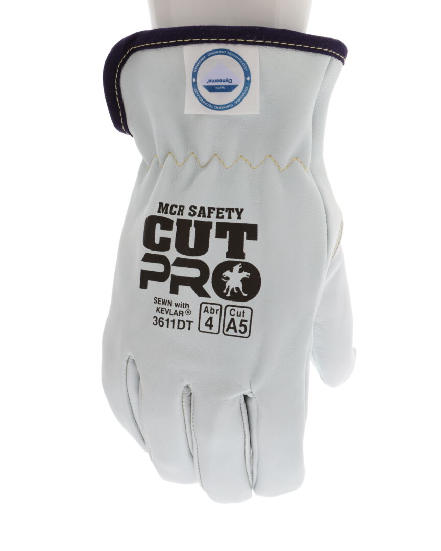 3611DT - Leather Drivers Work Gloves - Premium A Grade Grain Goatskin - Dyneema® Diamond Technology Lining - Cut Resistant Gloves - Keystone Thumb - Natural Lanolin Content Keeps Gloves and Hands Soft