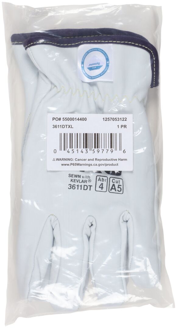 3611DT - Leather Drivers Work Gloves - Premium A Grade Grain Goatskin - Dyneema® Diamond Technology Lining - Cut Resistant Gloves - Keystone Thumb - Natural Lanolin Content Keeps Gloves and Hands Soft
