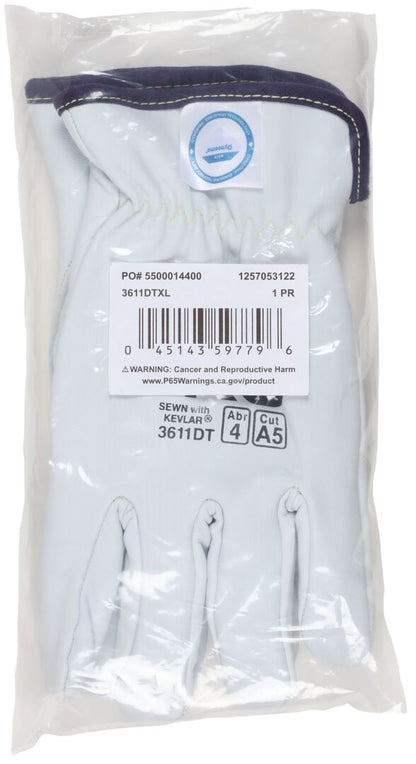 3611DT - Leather Drivers Work Gloves - Premium A Grade Grain Goatskin - Dyneema® Diamond Technology Lining - Cut Resistant Gloves - Keystone Thumb - Natural Lanolin Content Keeps Gloves and Hands Soft