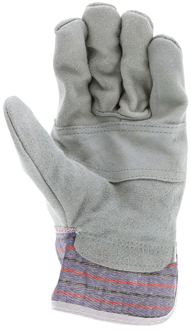 Split Cowhide Leather Palm Work Gloves, Safety Cuff, Wing Thumb