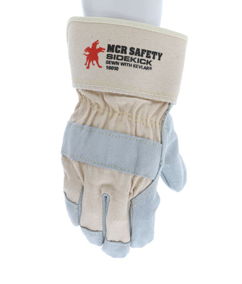 16010_ - 16010L - 122245 - 360 - Leather palm work gloves – MCR Safety Group 16010 Sidekick® Series – premium split side leat