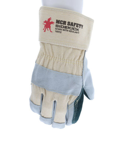 16012_ - 16012L - 122300 - 360 - Leather palm work gloves – MCR Safety Group 16012 Sidekick® Series – double palm split side 