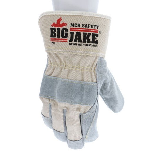 1711_ - 1711 - 122859 - 360 - Leather palm work gloves – MCR Safety Group 1711 Big Jake® Series – double palm premium split s