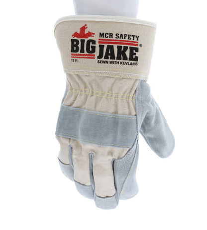 1711_ - 1711 - 122859 - 360 - Leather palm work gloves – MCR Safety Group 1711 Big Jake® Series – double palm premium split s