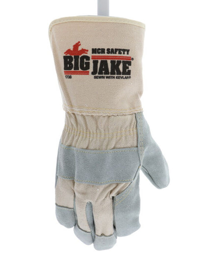 1730_ - 1730L - 123194 - 360 - Leather palm work gloves – MCR Safety Group 1730 Big Jake® Series – premium A+ split side leat