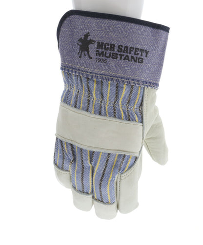 MCR Safety 1935 - Mustang Series - Leather Palm Work Gloves - Premium A Grade Grain Leather - 2.5 Inch Rubberized Safety Cuff — manufacturer image 2