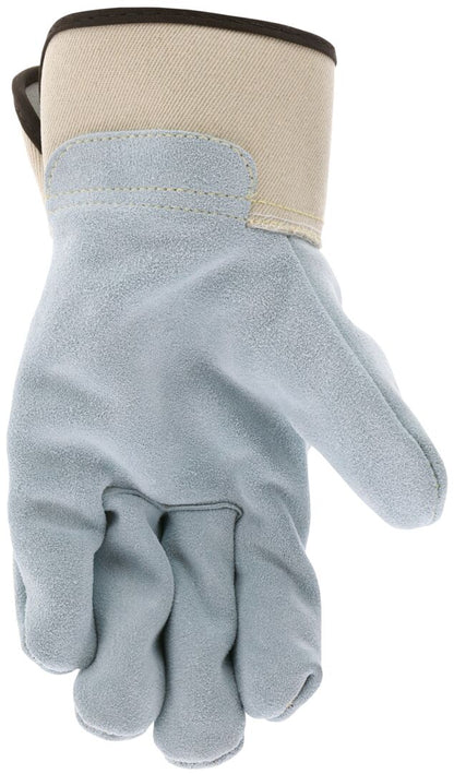 1500K - Leather Palm Work Gloves - Select A Grade Split Shoulder Leather - 2.5 Inch Rubberized Safety Cuff - Sewn with DuPont™ Kevlar®