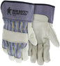 MCR Safety 1935 - Mustang Series - Leather Palm Work Gloves - Premium A Grade Grain Leather - 2.5 Inch Rubberized Safety Cuff