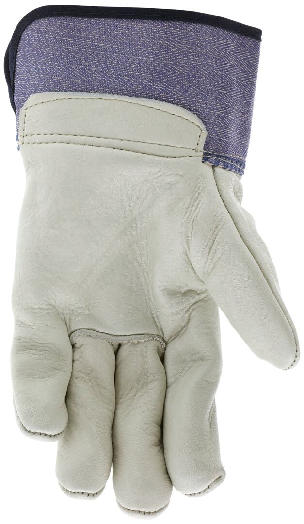 MCR Safety 1935 - Mustang Series - Leather Palm Work Gloves - Premium A Grade Grain Leather - 2.5 Inch Rubberized Safety Cuff — manufacturer image 3