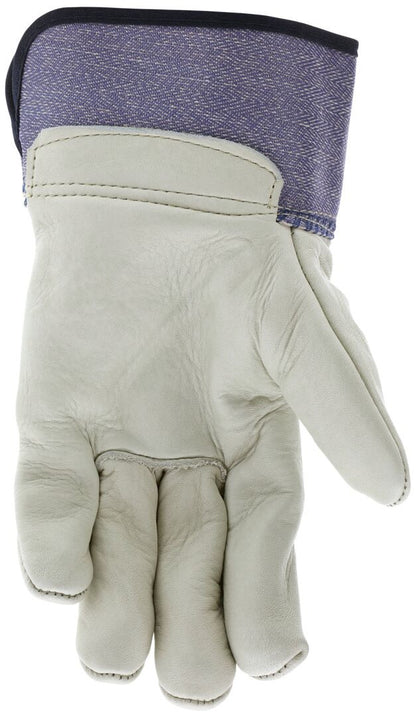 MCR Safety 1935 - Mustang Series - Leather Palm Work Gloves - Premium A Grade Grain Leather - 2.5 Inch Rubberized Safety Cuff — manufacturer image 3